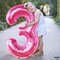 40 Inch Hot Pink Large 3 Number Balloons Big Foil Helium Number Balloons 0-9 Jumbo Happy 3rd Mylar Birthday Party Decorations for Girl Anniversary Party Supplies